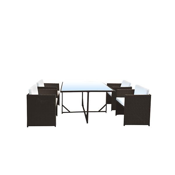 5 Piece Outdoor Dining Table Set Rattan Table Chairs Garden - Premium Home & Garden from Amethyst Hera - Just $1029.24! Shop now at dreamcatcherbutik