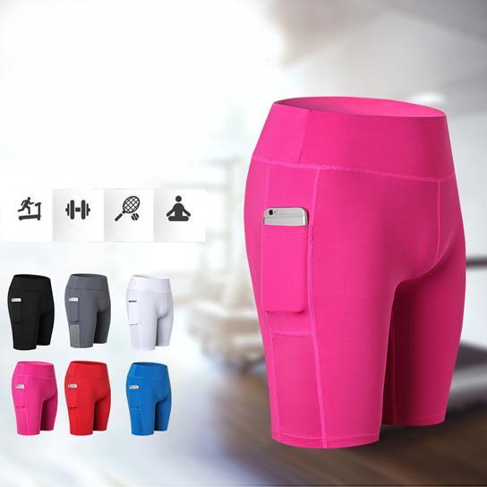 All Seasons Yoga Shorts Stretchable With Phone Pocket - Premium Tech Accessories from Salmon Lucky - Just $13.46! Shop now at dreamcatcherbutik