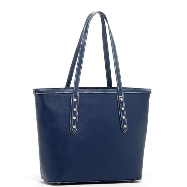 Blue Leather Shoulder Bag - dreamcatcherbutik