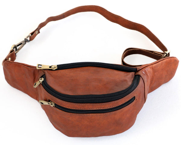 Brown Genuine Leather Fanny Pack for Men & Women Belt Bag - Premium Fannypacks & Pouches from Salmon Alder - Just $79.54! Shop now at dreamcatcherbutik