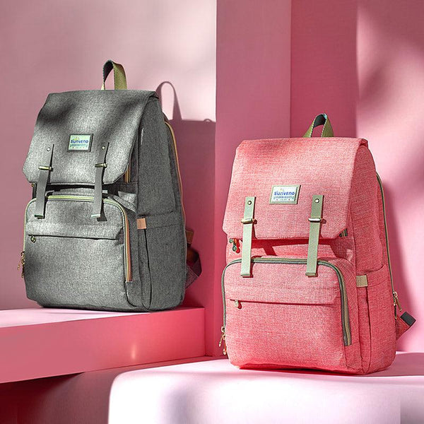 Canvas Diaper Bag Travel Backpack - Premium Backpacks from Maroon Chronos - Just $69.18! Shop now at dreamcatcherbutik