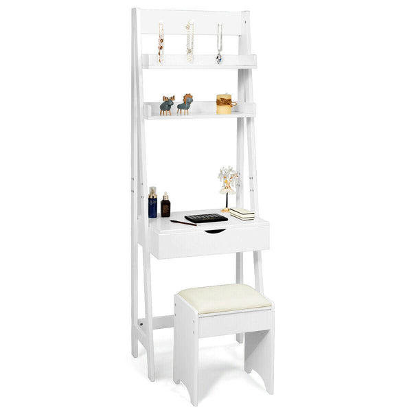 Ladder Styled Dressing Table with Shelves, Mirror and Stool - Premium Home & Garden from Emerald Caeneus - Just $180! Shop now at dreamcatcherbutik