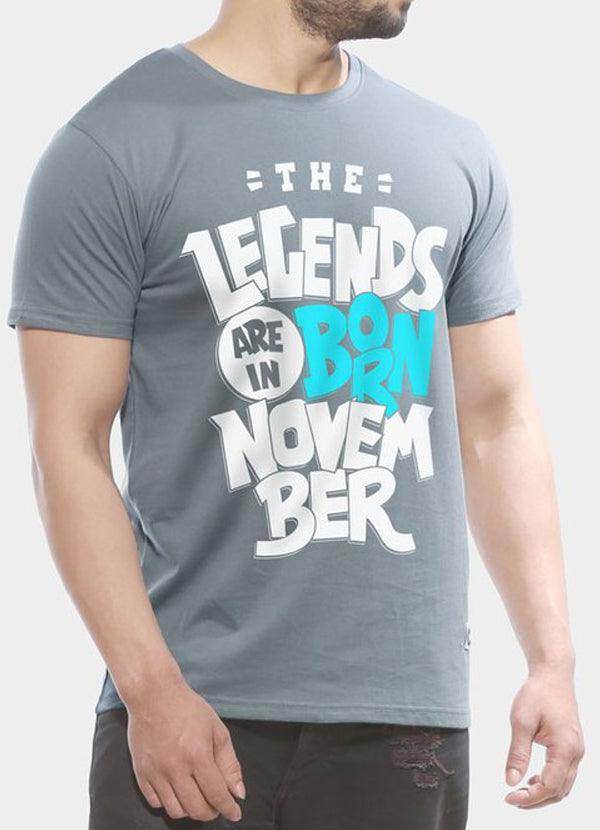 Legends Are Born In November - Half Sleeve T shirt - dreamcatcherbutik