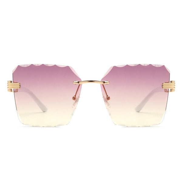 Lyndra - Rimless Square Chic Fashion Women Oversize Sunglasses - dreamcatcherbutik