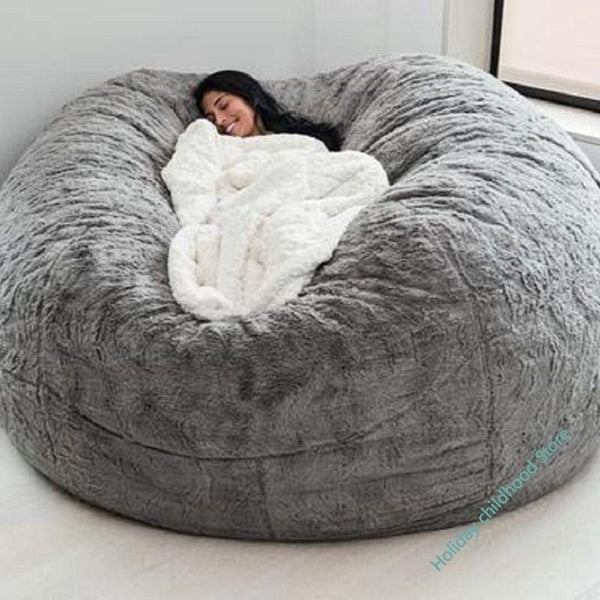 Soft Warm 7FT 183*90cm Fur Giant Removable Washable Bean Bag Bed Cover - dreamcatcherbutik