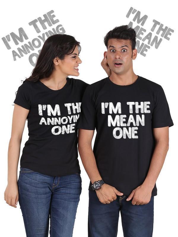 The Mean One, The Annoying One Couple T-Shirts - dreamcatcherbutik
